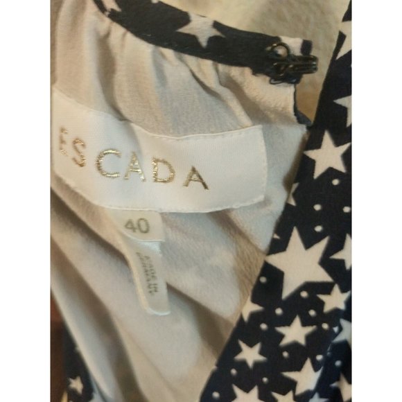 Escada Navy & White Star Halter Dress Escada Sz. 40 /( US Sz. 10) - Picture 4 of 5